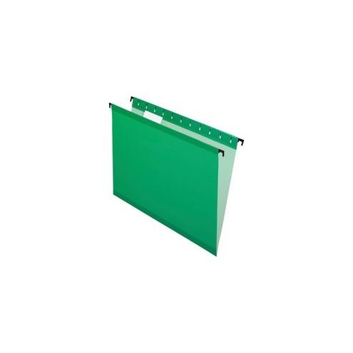 Pendaflex SureHook Reinforced Hanging Folders - Letter - 8 1/2" x 11" Sheet Size - 1/5 Tab Cut - Bright Green - Recycled - 20 / Box