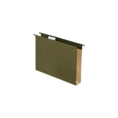 Pendaflex Extra Capacity 2" Hanging File Folders - Letter - 8 1/2" x 11" Sheet Size - 2" Expansion - 1/5 Tab Cut - Green - 3.70 lb - Recycled - 20 / Box