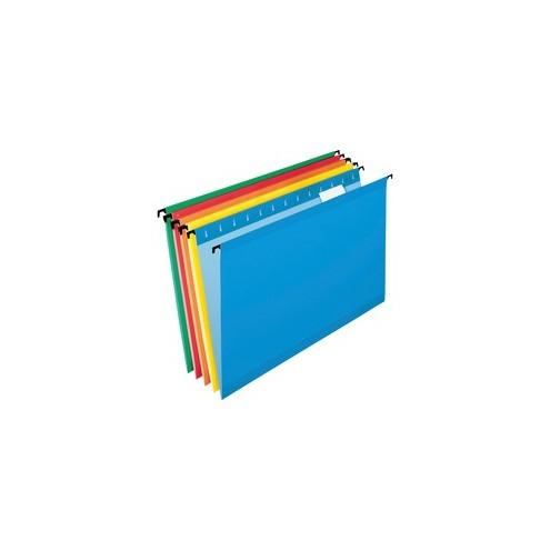 Pendaflex SureHook Technology Hanging Folders - Legal - 8 1/2" x 14" Sheet Size - 1/5 Tab Cut - 11 pt. Folder Thickness - Blue, Red, Orange, Yellow, Bright Green - Recycled - 20 / Box