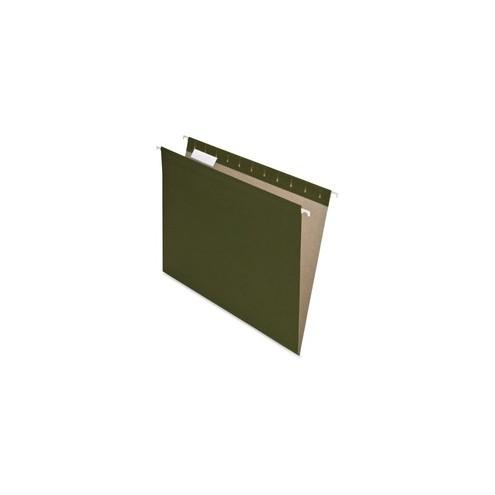 Pendaflex Earthwise Hanging Folders - Letter - 8 1/2" x 11" Sheet Size - 1/5 Tab Cut - Green - Recycled - 25 / Box