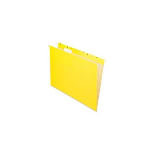 Pendaflex Colored Hanging Folders - Letter - 8 1/2" x 11" Sheet Size - 1/5 Tab Cut - Yellow - Recycled - 25 / Box