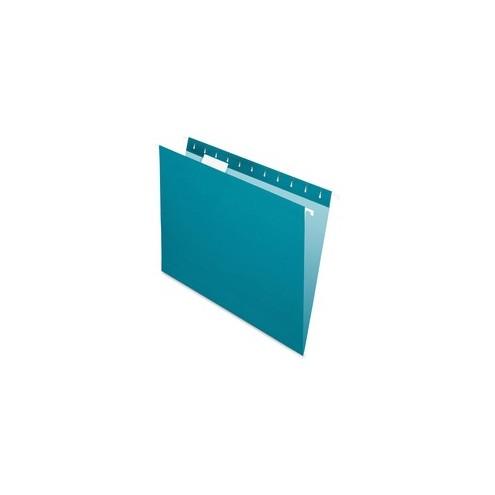 Pendaflex Colored Hanging Folders - Letter - 8 1/2" x 11" Sheet Size - 1/5 Tab Cut - Teal - Recycled - 25 / Box