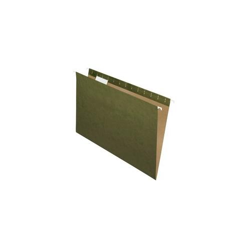 Pendaflex Recycled Legal Size 1/5-cut Hanging Folders - Legal - 8 1/2" x 14" Sheet Size - 1/5 Tab Cut - Standard Green - Recycled - 25 / Box