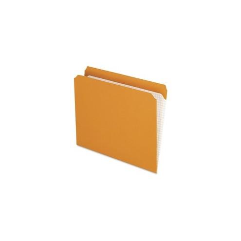Pendaflex Reinforced Top Color File Folders - Letter - 8 1/2" x 11" Sheet Size - 3/4" Expansion - Straight Tab Cut - 11 pt. Folder Thickness - Paper Stock - Orange - Recycled - 100 / Box