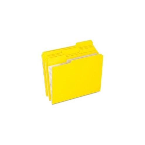 Pendaflex Grid Pattern Color Legal File Folders - Legal - 8 1/2" x 14" Sheet Size - 1/3 Tab Cut - Top Tab Location - 11 pt. Folder Thickness - Stock - Yellow - Recycled - 100 / Box