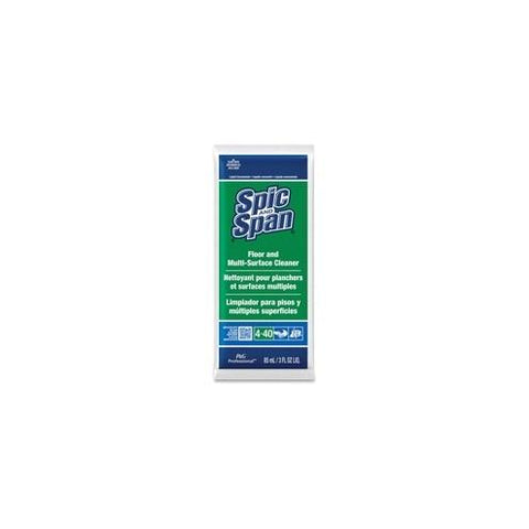 Spic and Span Floor Cleaner - Concentrate Liquid - 3 fl oz (0.1 quart) - 45 / Carton - Green, Translucent