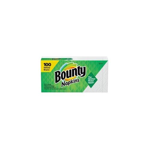 Bounty Quilted Napkins - 1 Ply - 12.10" x 12" - White - Paper - Soft - 100 / Pack