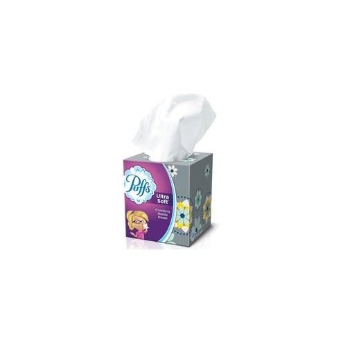 Puffs Ultra Soft Facial Tissue - 2 Ply - 8.20" x 8.45" - White - Soft, Comfortable - For Face, Home, Office - 56 / Box