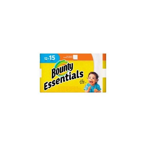 Bounty Essentials Paper Towel Rolls - 2 Ply - 50 Sheets/Roll - White - For Kitchen - 12 Rolls Per600 Quantity PerCarton - 600 / Carton