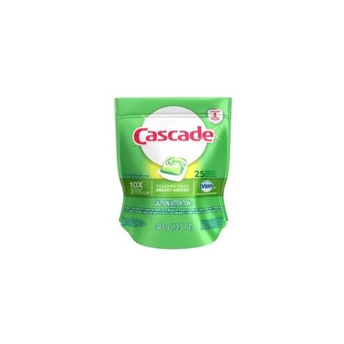 Cascade Original Detergent Pacs - Fresh Scent - 125 / Carton - White, Green