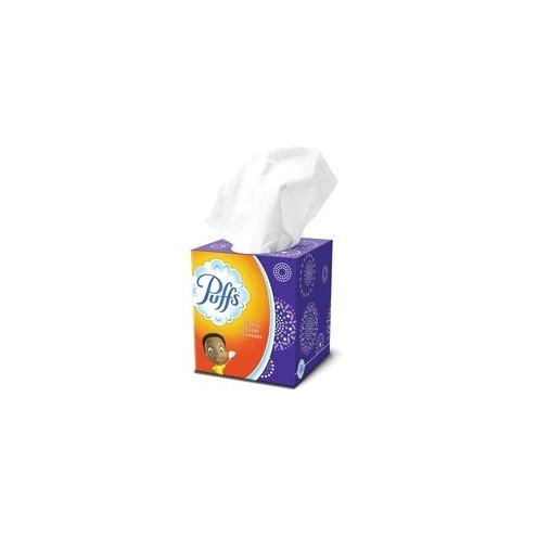 Puffs Everyday Facial Tissues - 2 Ply - 8.20" x 8.40" - White - Soft, Durable, Strong - For Face, Home, Office - 64 / Box