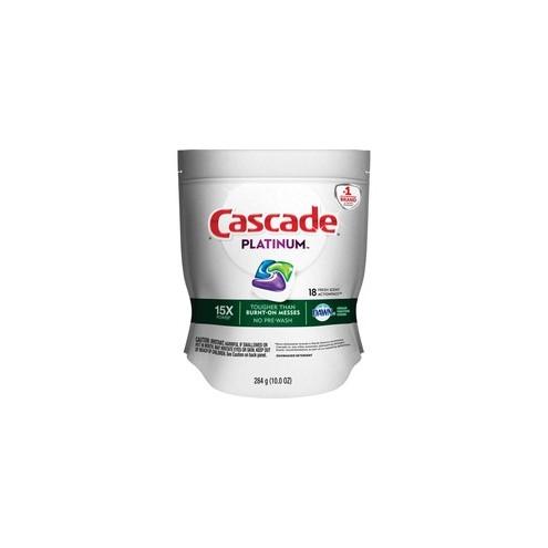 Cascade Platinum Dishwasher Packs - 10 oz (0.62 lb) - 18 / Bag - White