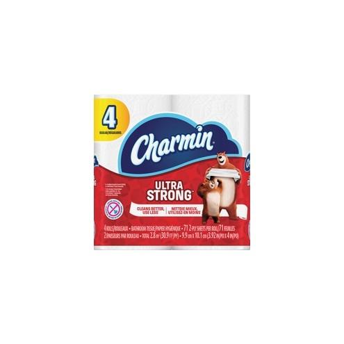 Charmin Ultra Strong Bath Tissue - 2 Ply - 71 Sheets/Roll - White - Absorbent, Washable, Septic-free, Textured - For Home - 4 / Pack