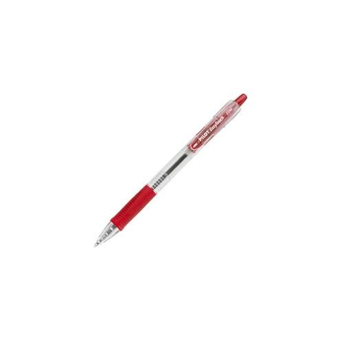 Pilot EasyTouch Retractable Ballpoint Pens - Fine Pen Point - 0.7 mm Pen Point Size - Refillable - Retractable - Red - Clear Barrel - 12 / Dozen