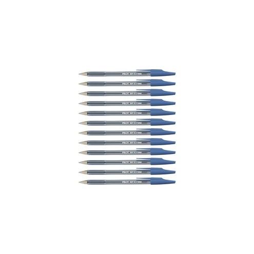 Pilot Better BP-S Ball Stick Pens - Fine Pen Point - 0.7 mm Pen Point Size - Refillable - Blue - Crystal, Clear Barrel - Stainless Steel Tip - 12 / Dozen