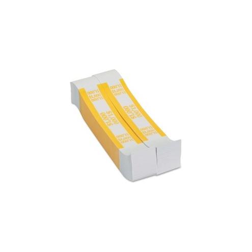 PAP-R Currency Straps - 1.25" Width - Total $1,000 in $10 Denomination - Self-sealing, Self-adhesive, Durable - 20 lb Paper Weight - Kraft - White, Yellow