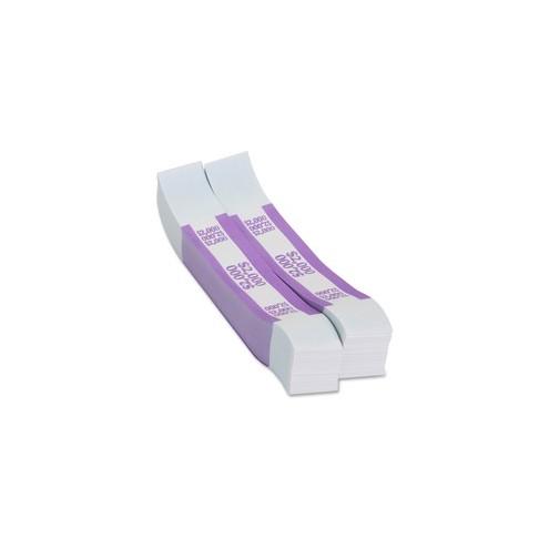 PAP-R Currency Straps - 1.25" Width - Total $2,000 in $20 Denomination - Self-sealing, Self-adhesive, Durable - 20 lb Paper Weight - Kraft - White, Violet