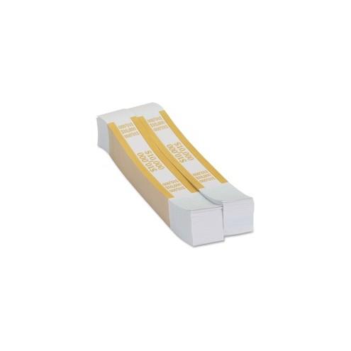PAP-R Currency Straps - 1.25" Width - Self-sealing, Self-adhesive, Durable - 20 lb Paper Weight - Kraft - White, Yellow