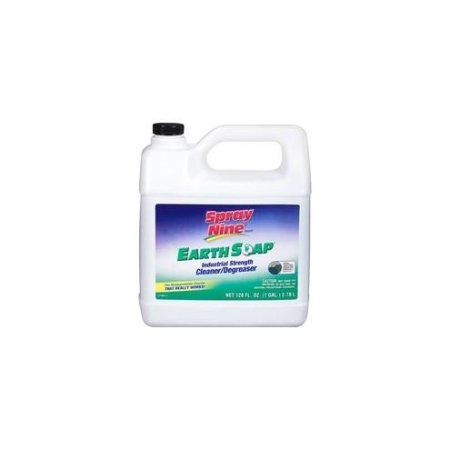 Spray Nine EARTH SOAP Bio-Based Cleaner/Degreaser - Liquid - 128 fl oz (4 quart) - 1 Each - Clear