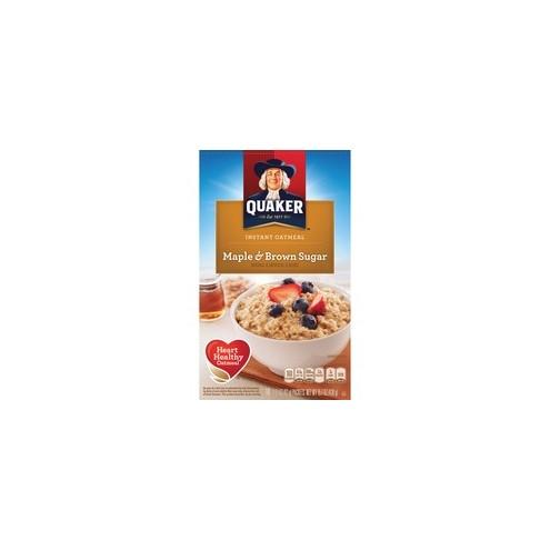 Quaker Oats Instant Oatmeal - Brown Sugar, Maple - Packet - 15.10 oz - 10 / Box