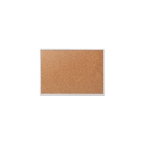 Quartet Classic Series Bulletin Board - 24" Height x 36" Width - Brown Natural Cork Surface - Heavy-gauge, Self-healing, Heavy Duty - Silver Aluminum Frame - 1 Each