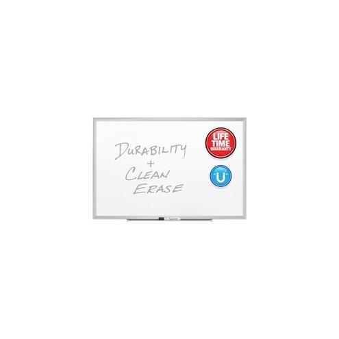 Quartet Premium DuraMax Magnetic Whiteboard - 36" (3 ft) Width x 24" (2 ft) Height - White Porcelain Surface - Silver Aluminum Frame - Rectangle - Horizontal/Vertical - 1 / Each - TAA Compliant