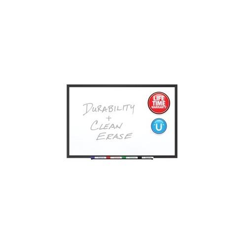 Quartet DuraMax Classic Whiteboard - 60" (5 ft) Width x 36" (3 ft) Height - White Porcelain Surface - Black Aluminum Frame - Rectangle - Horizontal/Vertical - 1 / Each