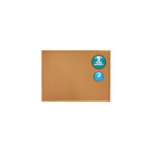 Quartet Classic Series Cork Bulletin Board - 48" Height x 72" Width - Brown Natural Cork Surface - Self-healing, Flexible, Durable - Oak Frame - 1 / Each