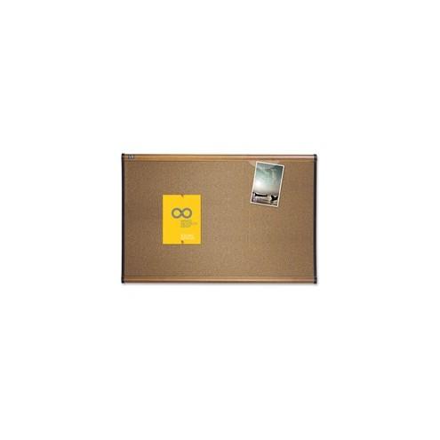 Quartet Prestige Bulletin Board - 24" Height x 36" Width - Brown Cork Surface - Self-healing, Durable - Maple Frame - 1 Each