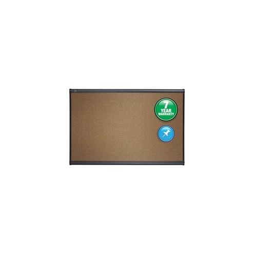 Quartet Prestige Bulletin Board - 36" Height x 48" Width - Brown Cork Surface - Self-healing, Durable - Graphite Frame - 1 Each