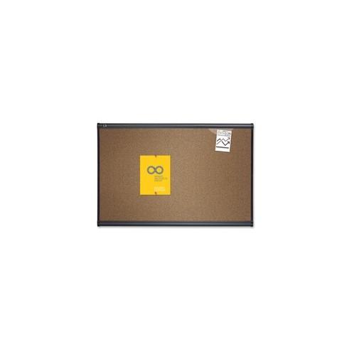 Quartet Prestige Bulletin Board - 48" Height x 72" Width - Brown Cork Surface - Self-healing, Durable - Graphite Frame - 1 Each