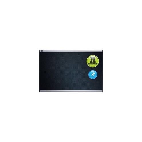 Quartet Prestige Embossed Bulletin Board - 48" Height x 72" Width - Black Foam Surface - Self-healing - Silver Aluminum Frame - 1 Each