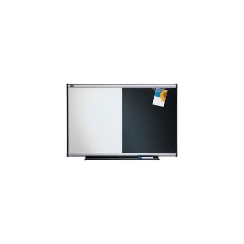 Quartet Prestige Combination Board - 36" (3 ft) Width x 24" (2 ft) Height - Black Foam Surface - Silver Aluminum Frame - Horizontal - 1 / Each