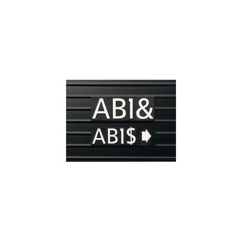 Quartet Letter Board Characters - 128 (Character) Shape - Magnetic - Helvetica Style - 1" Height - White - Magnet - 128 / Set