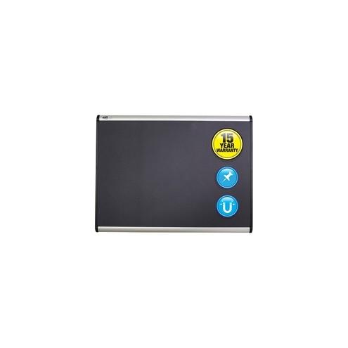 Quartet Prestige Plus Magnetic Bulletin Board - 24" Height x 36" Width - Gray Fabric Surface - Magnetic, Self-healing, Durable - Silver Aluminum Frame - 1 / Each