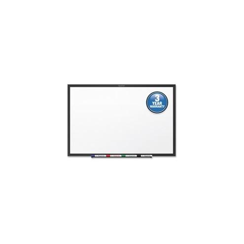 Quartet Classic Total Erase Whiteboard - 48" (4 ft) Width x 36" (3 ft) Height - White Melamine Surface - Black Aluminum Frame - Horizontal/Vertical - 1 / Each