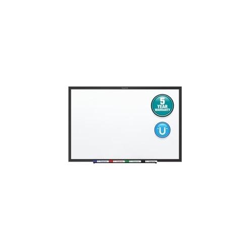 Quartet Classic Magnetic Whiteboard - 60" (5 ft) Width x 36" (3 ft) Height - White Painted Steel Surface - Black Aluminum Frame - Horizontal/Vertical - 1 Each