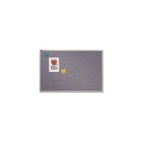 Quartet Tack Bulletin Board - 72" Height x 48" Width - Blue Vinyl Surface - Washable, Durable - Silver Aluminum Frame - 1 / Each