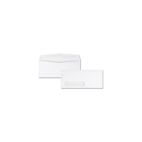 Quality Park Recycled No. 10 Window Envelopes - Single Window - #10 - 4 1/8" Width x 9 1/2" Length - 24 lb - Gummed - Wove - 500 / Box - White