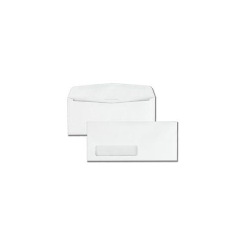 Quality Park #10 Park Ridge Window Envelopes - Single Window - #10 - 4 1/8" Width x 9 1/2" Length - 24 lb - Gummed - Poly - 500 / Box - White