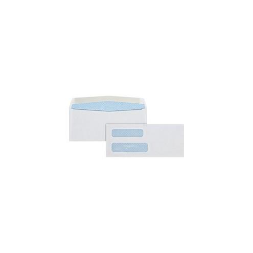 Quality Park Double Window Gum Closure Envelopes - Double Window - #8 5/8 - 8 5/8" Width x 3 5/8" Length - 24 lb - Gummed - Wove - 500 / Box - White