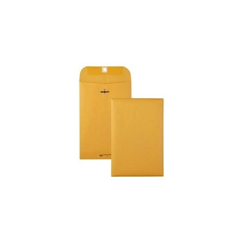 Quality Park Gummed Kraft Clasp Envelopes - Clasp - #55 - 6" Width x 9" Length - 28 lb - Gummed - Kraft - 100 / Box - Kraft