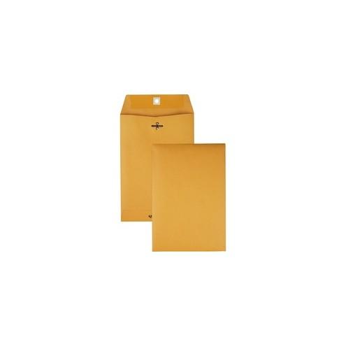 Quality Park Gummed Kraft Clasp Envelopes - Clasp - #63 - 6 1/2" Width x 9 1/2" Length - 28 lb - Gummed - Kraft - 100 / Box - Kraft