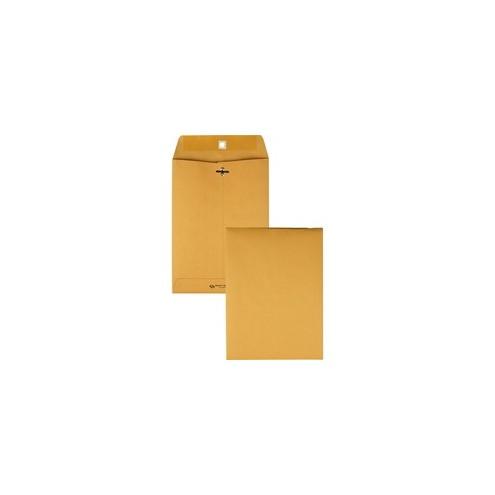 Quality Park Gummed Kraft Clasp Envelopes - Clasp - #75 - 7 1/2" Width x 10 1/2" Length - 28 lb - Gummed - Kraft - 100 / Box - Kraft