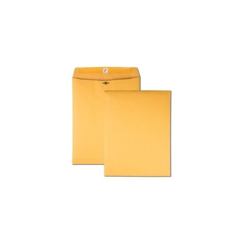 Quality Park High Bulk 10x13 Kraft Clasp Envelopes - Clasp - 10" Width x 13" Length - Gummed - Kraft - 100 / Box - Clear