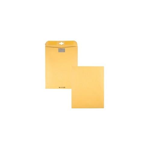 Quality Park Resealable Redi-Tac Clear Clasp Envelope - Clasp - 10" Width x 13" Length - Clasp - 100 / Box - Kraft