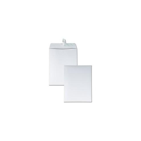 Quality Park Redi-Strip Plain Catalog Envelopes - Catalog - #12 1/2 - 9 1/2" Width x 12 1/2" Length - 28 lb - Peel & Seal - Wove - 100 / Box - White