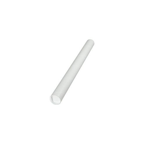 Quality Park White Kraft Fiberboard Mailing Tubes - 2" Width x 24" Length - Removable End Caps - Fiberboard, Kraft - 25 / Carton - White