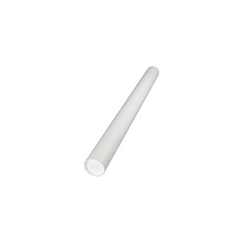 Quality Park White Kraft Fiberboard Mailing Tubes - 36" Length - 3" Diameter - Removable End Caps - Fiberboard, Kraft - 25 / Carton - White