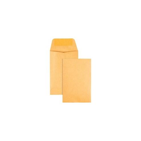 Quality Park Kraft Coin Envelopes - Coin - #1 - 2 1/4" Width x 3 1/2" Length - 28 lb - Gummed - Kraft - 500 / Box - Brown Kraft